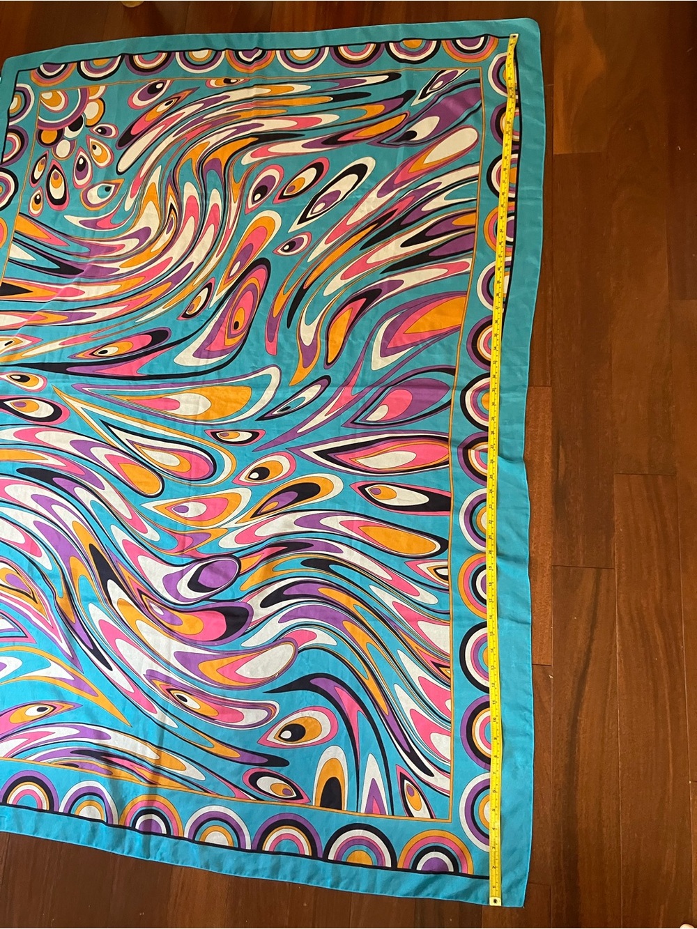 Vibrant Turquoise Multicolor Swim Sarong - Picture 2 of 5